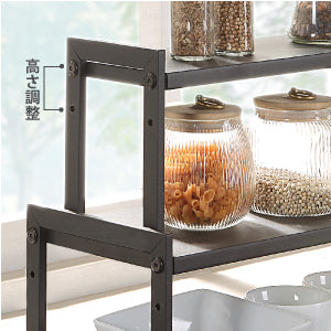サニーポイント 伸縮式 キッチンラック収納棚 シンク上・下整理［幅38.3〜61奥行13高さ18.5cm］